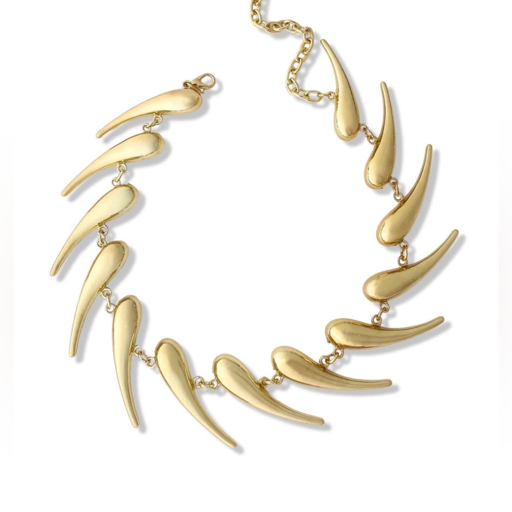 New Pebby Forevee Teardrop Spike Punk Statement Necklace - Picture 2 of 13